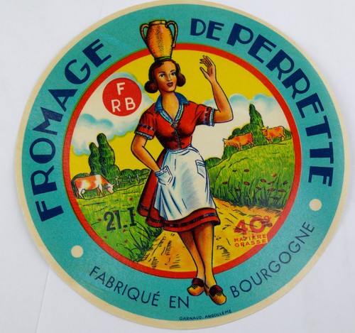 Etiquette ancienne fromage - de,